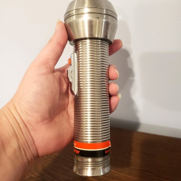 Sears Explorer Flashlight Vintage 1960 Steel Morse Code Blinker Button 7" - Picture 6 of 10